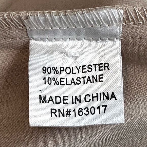 PRINCESS POLLY Amalia Wide Leg High Waisted Satin Trousers Pants in Beige Size 4 - Picture 12 of 14